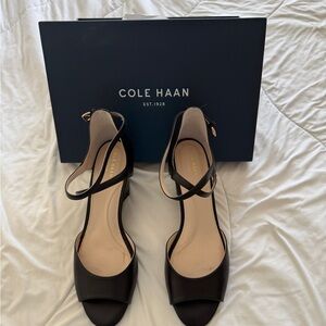 Cole Haan Black Open-Toe Heels